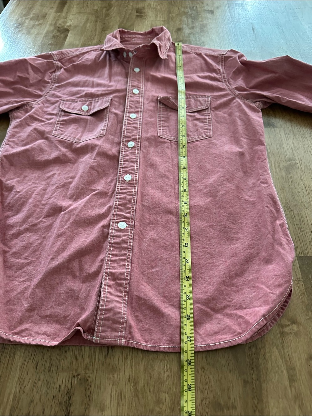 GAP Men's Button-Up Cotton Shirt in Salmon Color - Picture 7 of 8
